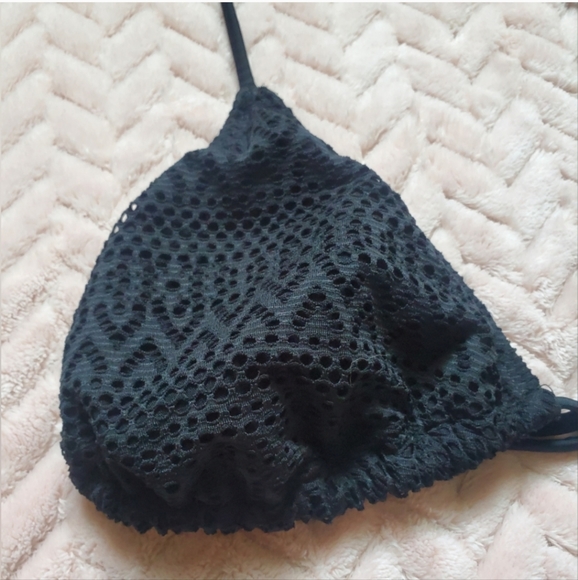 Black Crochet Bikini Top - Picture 2 of 4